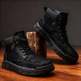 Lace-Up Moc-Toe Boots