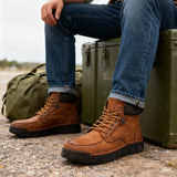 Lace-Up Moc-Toe Boots