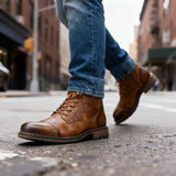 Lace-Up Cap-Toe Combat Boots
