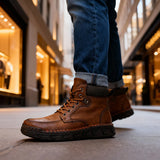 Lace-Up Moc-Toe Boots