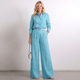 Wide Leg Linen Palazzo Pants