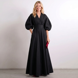 Short Sleeve A-Line Maxi Dress