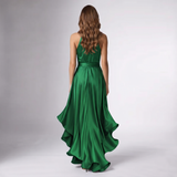 Halter Wrap Ruffle Gown
