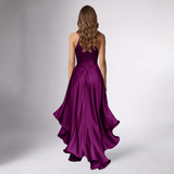 Halter Wrap Ruffle Gown