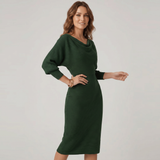 Draped Batwing Midi Dress