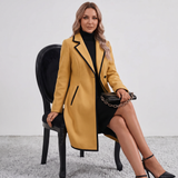 Double Breasted Contrast Trim Coat