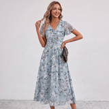 Lola Flutter Sleeve Floral Maxi Dress