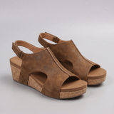 Adela Open Toe Cork Platform Sandal