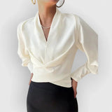 Satin Wrap Blouse