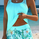 Ocean Print Tankini Set