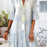 Floral Print V-Neck Dress
