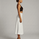 White Luna Midi Skirt