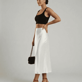 White Luna Midi Skirt