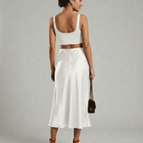 White Luna Midi Skirt