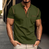 Men's Band Collar Knit Polo