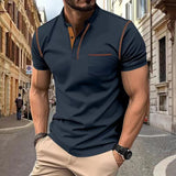 Men's Band Collar Knit Polo