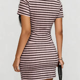 Striped T-Shirt & Mini Skirt Set