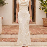 Floral Cowl Neck Maxi Dress