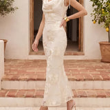 Floral Cowl Neck Maxi Dress