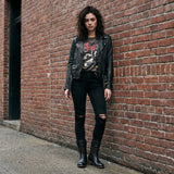 Studded Lace-Up Mid-Calf Boots