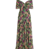 Off-Shoulder Chiffon Maxi Dress