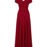 Off-Shoulder Chiffon Maxi Dress