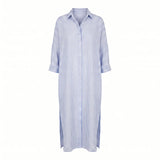 Striped Midi Shirt-Dress