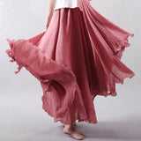 Bohemian Flared Maxi Skirt