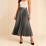 High Waisted Pleated Midi Skirt
