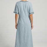 Twist-Front V-Neck Maxi Dress