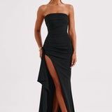 Strapless Drape Maxi Dress