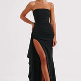 Strapless Ruched Maxi Dress