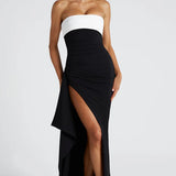Strapless Ruched Maxi Dress