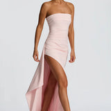 Strapless Ruched Maxi Dress
