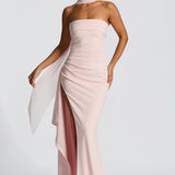 Strapless Ruched Maxi Dress