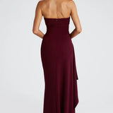 Strapless Drape Maxi Dress