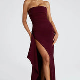 Strapless Drape Maxi Dress