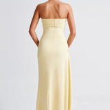 Strapless Ruched Maxi Dress
