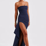 Strapless Ruched Maxi Dress