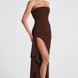 Strapless Drape Maxi Dress
