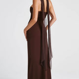 Strapless Drape Maxi Dress