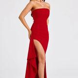 Strapless Ruched Maxi Dress