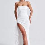 Strapless Ruched Maxi Dress